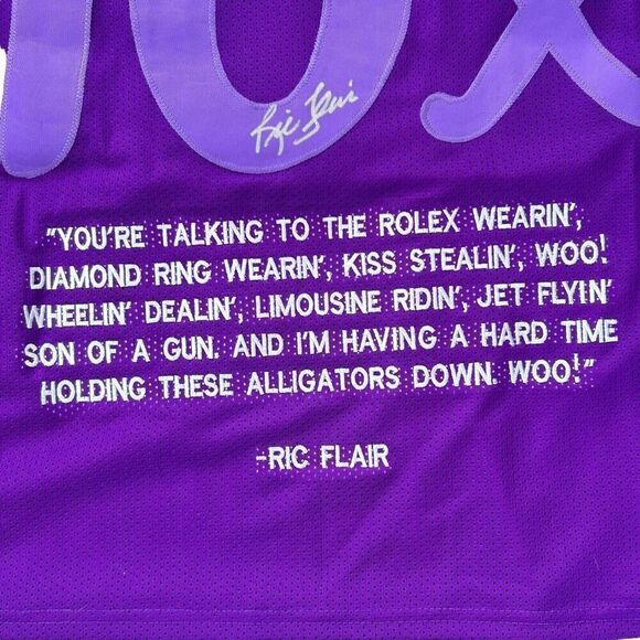 Ric Flair Signed Autographed Custom Purple Stats Jersey JSA WWF Pro Wrestling - Picture 8 of 8